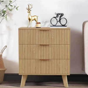 3 Drawer Fluted Nightstand